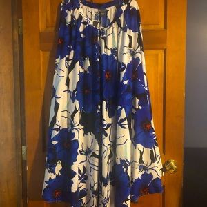 Roz & Ali full length blue floral skirt